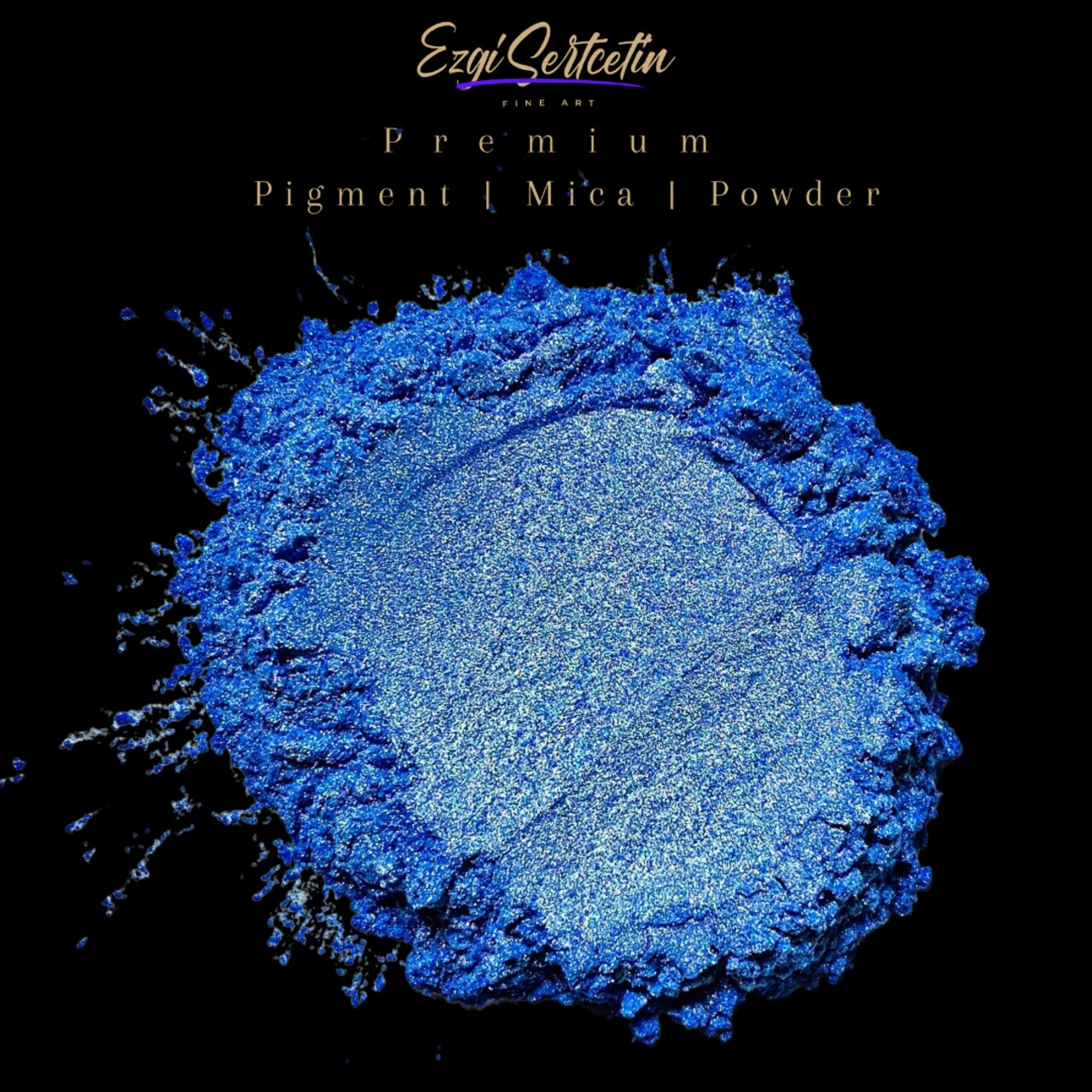 Premium Pigment Powder 50g | Authentic Unique & Bright Pearlescent Metallic and Neon Colors | Especially Formulated for Artwork, Resin, Slime, Plasticine and more by Ezgi Sertcetin